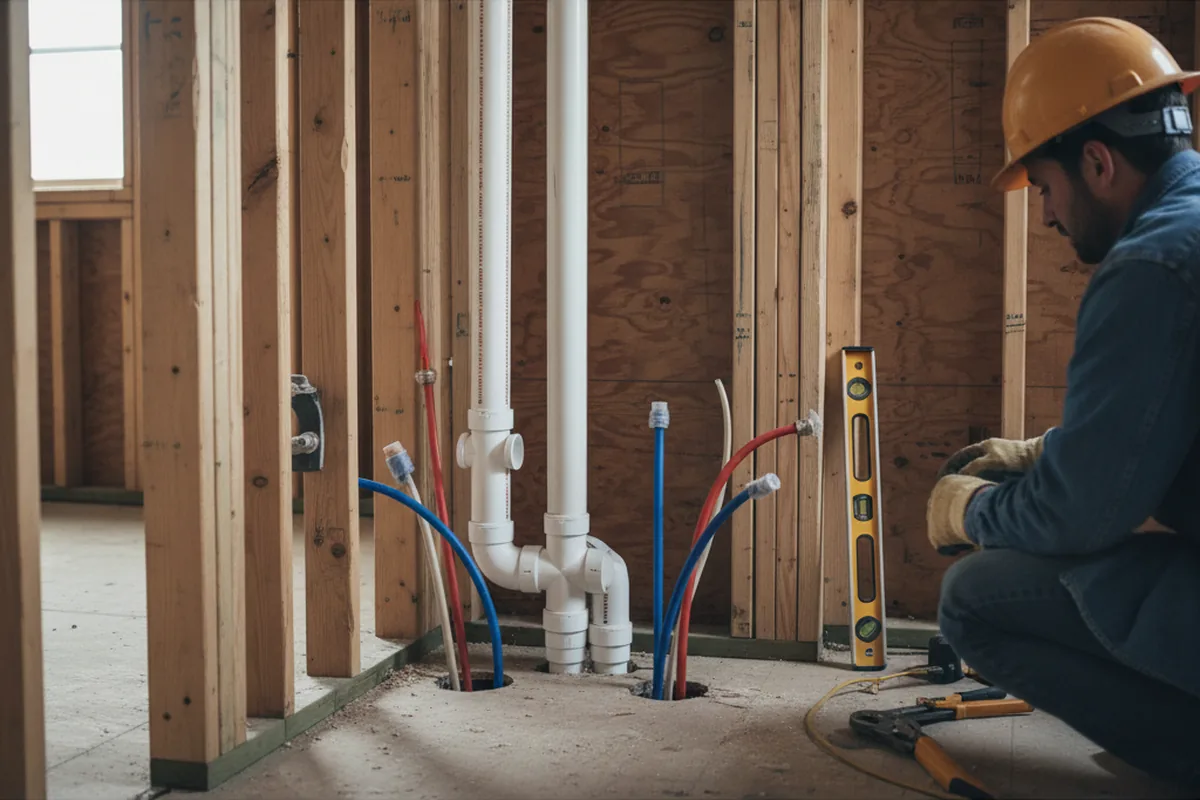 Drain and supply rough-in during Leak Detection in South Rockwood