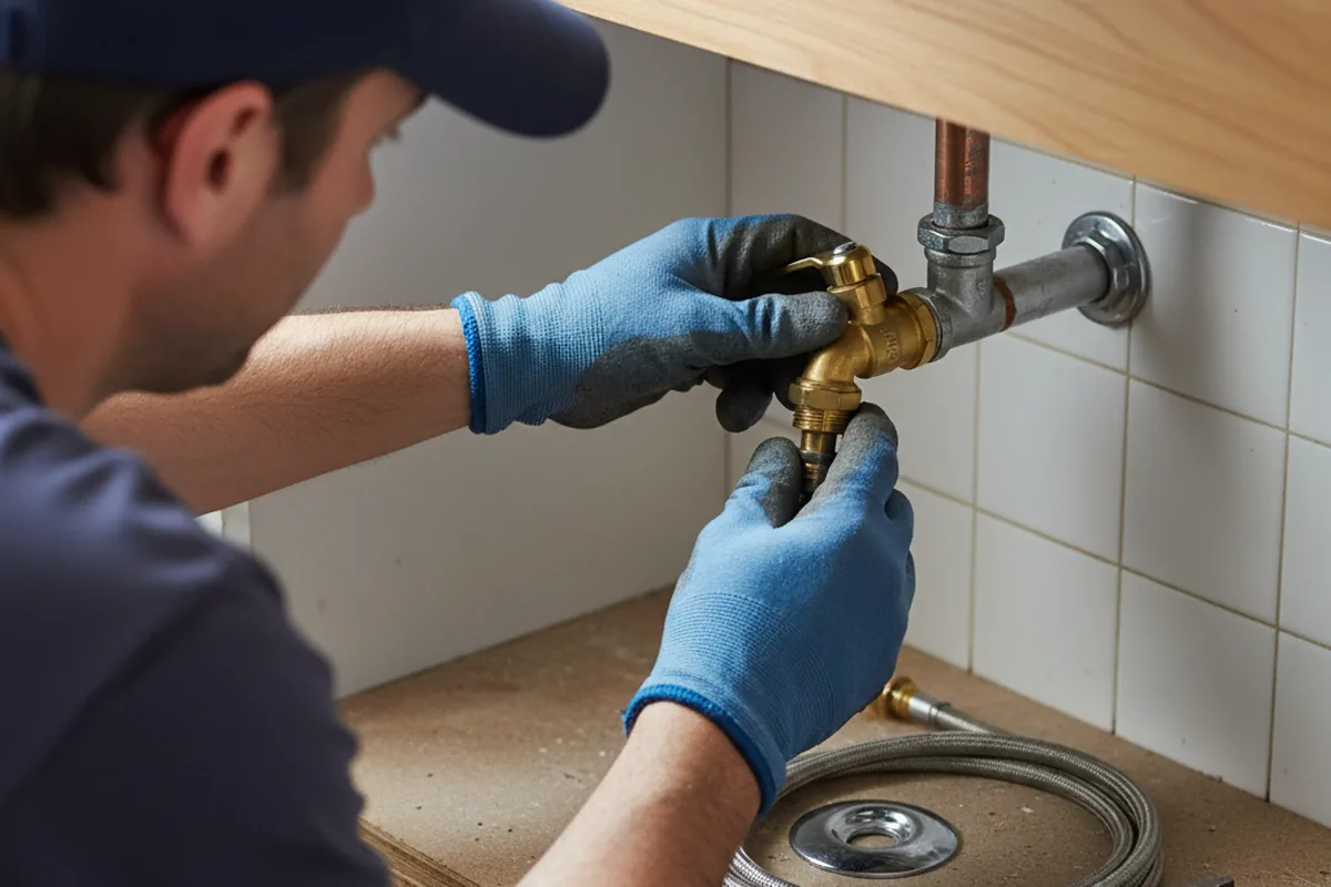 Shutoff valve and fitting work during Faucet and Fixture Repair in South Rockwood